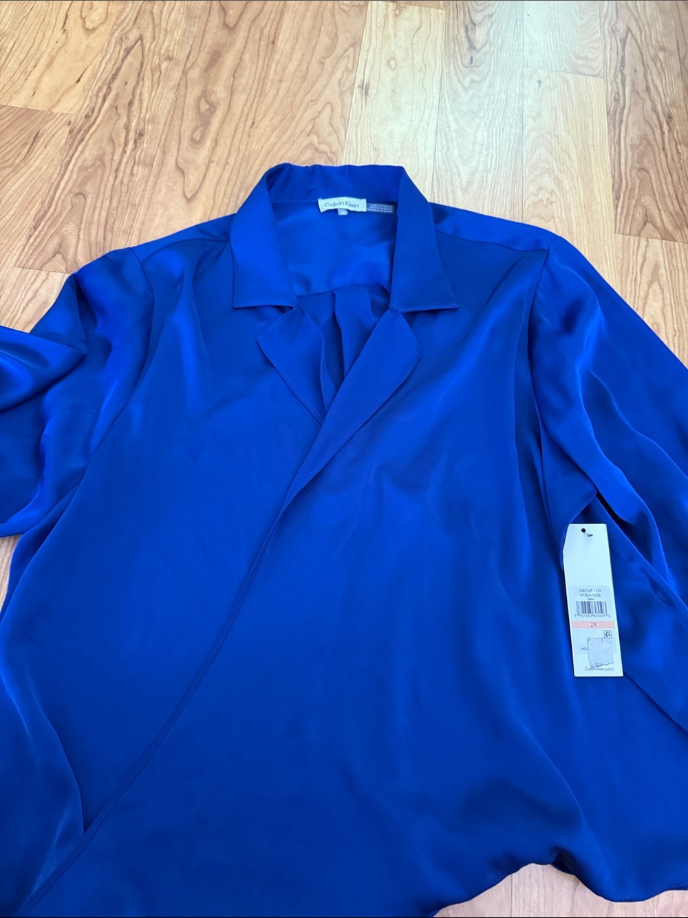 Calvin Klein Royal Blue Satin Blouse